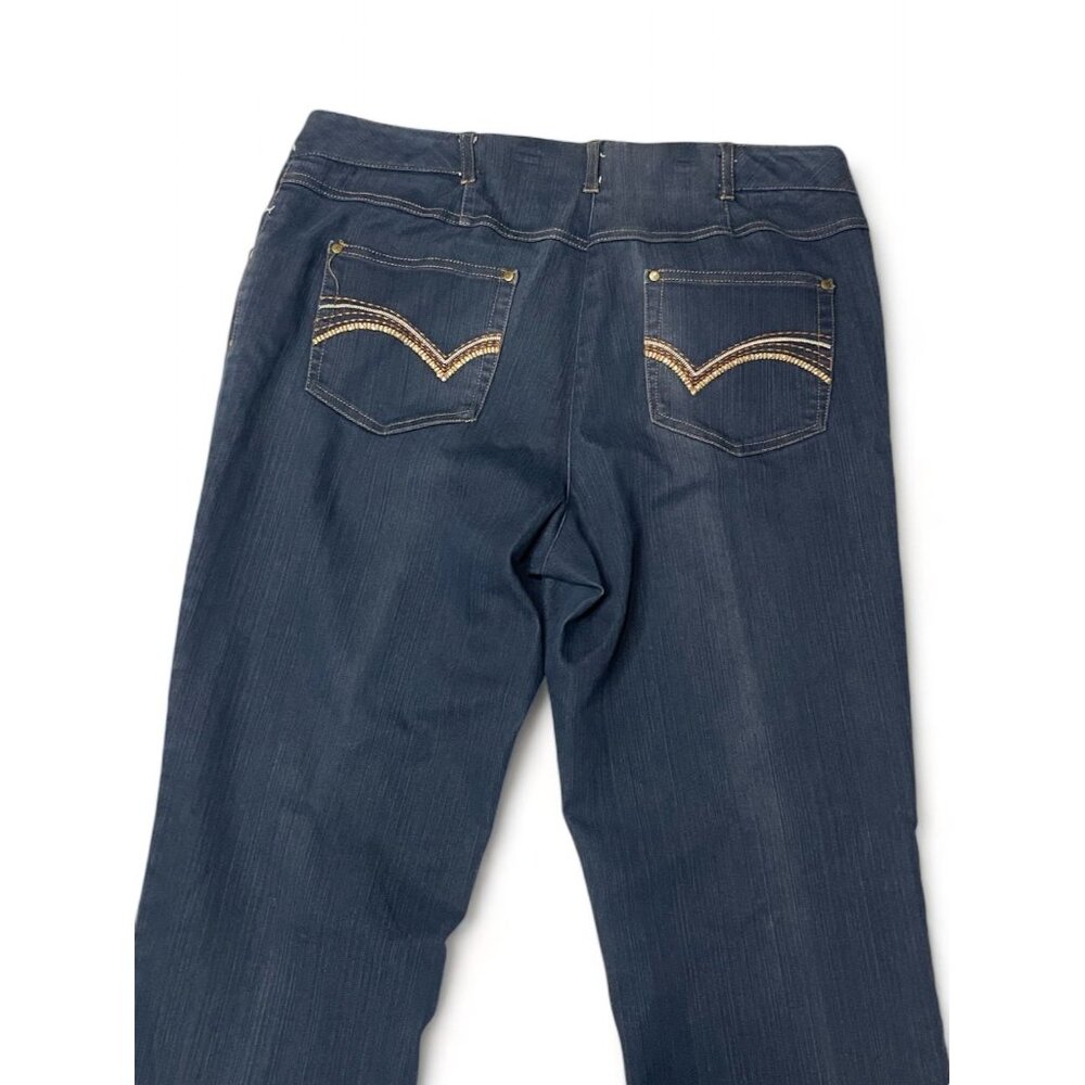 TanJay Women's Petites Dark Wash Denim Bootcut Jeans, Size 10P - Picture 7 of 16